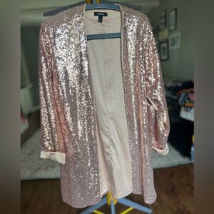 torrid Rose Gold Sequin Open Blazer